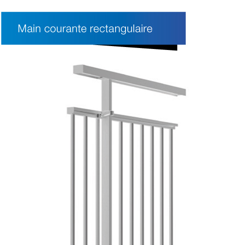 garde-corps aluminium Panorama barreaudé main courante rectangulaire